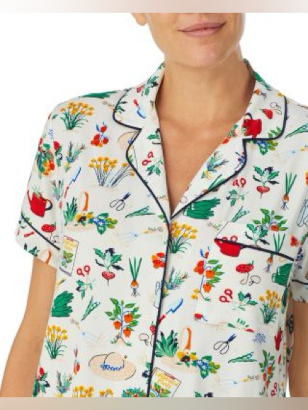 Kate Spade New York Gardening Print Pajama Top - Small